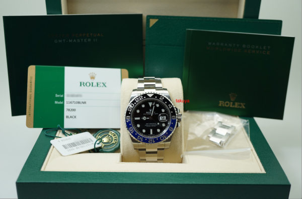 Rolex 116710BLNR GMT MASTER II BLACK BLUE RANDOM SERIAL 2018 WARRANTY FULL SET