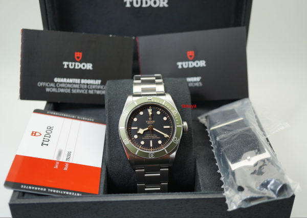 MINT Tudor 79230G HARRODS EDITION BLACK BAY GREEN BEZEL WARRANTY FULL SET