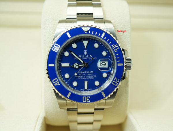 MINT Rolex 116619LB 18K WHITE GOLD SUBMARINER BLUE SMURF 2019 WARRANTY FULL SET