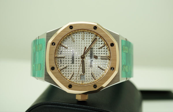 BRAND NEW Audemars PIGUET ROYAL OAK 15450SR 18K PINK GOLD STEEL 2019 37MM FULL SET