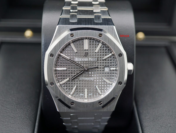 Audemars PIGUET 15400ST ROYAL OAK RUTHENIUM DIAL 41MM 2019 WARRANTY FULL SET