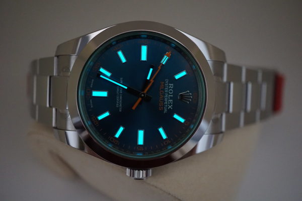 Rolex 116400GV MILGAUSS Z-BLUE DIAL RANDOM SERIAL 2019 WARRANTY FULL SET