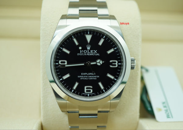 BRAND NEW Rolex 214270 EXPLORER I FULL LUME DIAL 39MM SS 2019 STICKERS COMPLETE SET