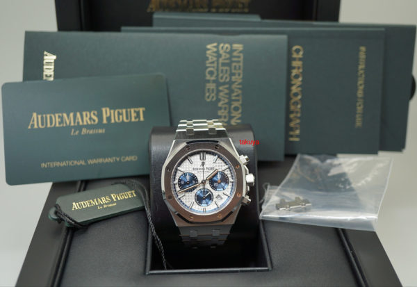 Audemars PIGUET ROYAL OAK CHRONOGRAPH 38MM 26315ST SILVER & BLUE DIAL 2019 MODEL FULL SET