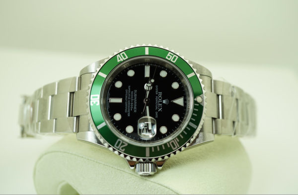 NEW Rolex 16610LV GREEN SUBMARINER V SERIAL ENGRAVED REHAUT RARE SEALED FULL SET