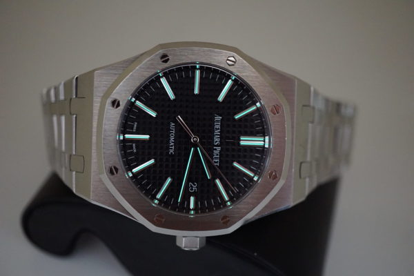 Audemars PIGUET 15400ST ROYAL OAK SS BLACK DIAL 41MM H SERIES FULL SET