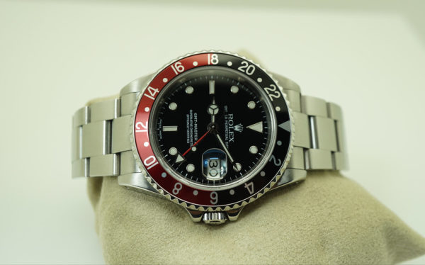 Rolex 16710A GMT MASTER II COKE RED BLACK BEZEL P SERIAL BOXES PAPERS