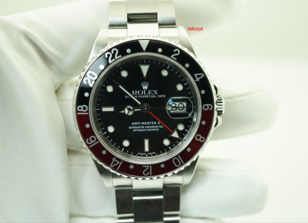 Rolex 16710A GMT MASTER II COKE RED BLACK BEZEL P SERIAL BOXES PAPERS