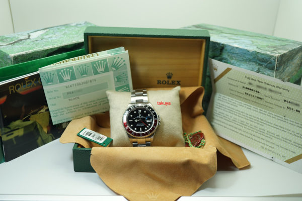 Rolex 16710A GMT MASTER II COKE RED BLACK BEZEL P SERIAL BOXES PAPERS