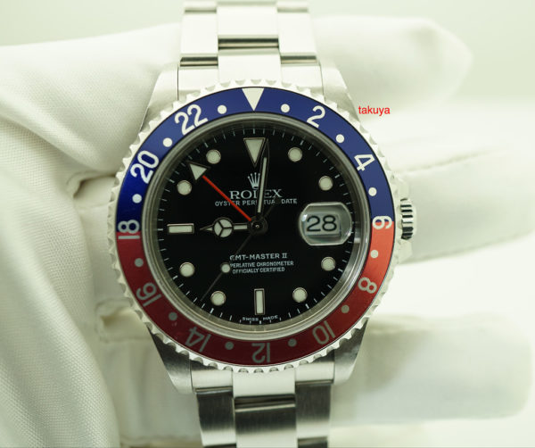 Rolex 16710A GMT MASTER II PEPSI/COKE BEZEL F SERIAL NO HOLES SEL FULL SET