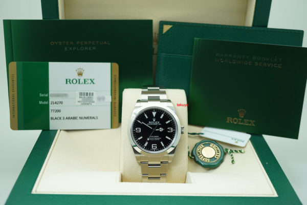 BRAND NEW Rolex 214270 EXPLORER I FULL LUME DIAL 39MM SS 2019 COMPLETE SET