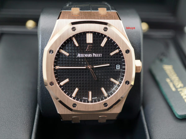 BRAND NEW Audemars PIGUET ROYAL OAK 15500OR ROSE GOLD BLACK DIAL 41MM 2019 FULL SET