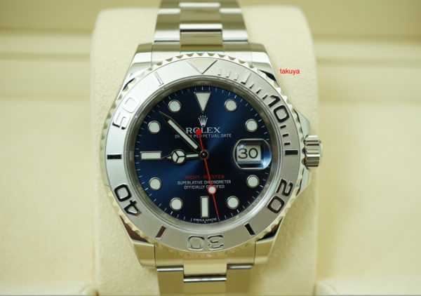 Rolex 116622 YACHTMASTER STEEL PLATINUM BEZEL BLUE DIAL 40MM FULL SET