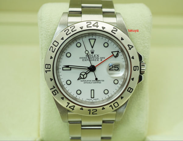 Rolex 16570 EXPLORER 2 40MM POLAR DIAL M SERIAL 3186 ENGRAVED REHAUT FULL SET