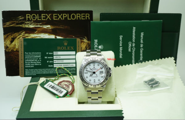 Rolex 16570 EXPLORER 2 40MM POLAR DIAL M SERIAL 3186 ENGRAVED REHAUT FULL SET