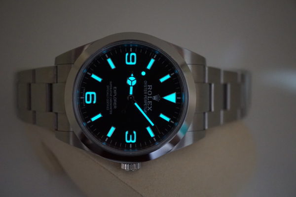Rolex 214270 EXPLORER I FULL LUME DIAL 39MM SS 2018 WARRANTY FULL SET