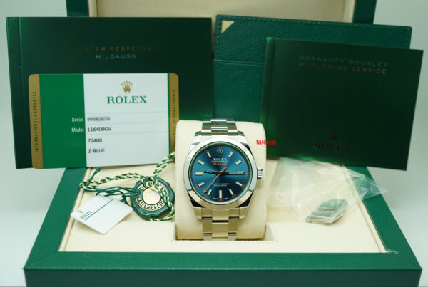 MINT Rolex 116400GV MILGAUSS Z BLUE DIAL RANDOM SERIAL 2019 WARRANTY FULL SET