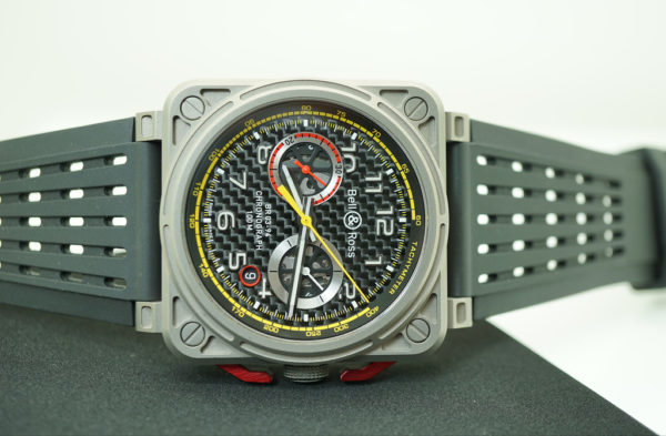 MINT Bell & Ross AVAITION LIMITED EDITION CHRONO TITANIUM CASE CARBON FIBRE DIAL FULL SET