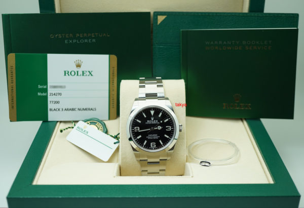 BRAND NEW Rolex 214270 EXPLORER I FULL LUME DIAL 39MM SS 2019 COMPLETE SET