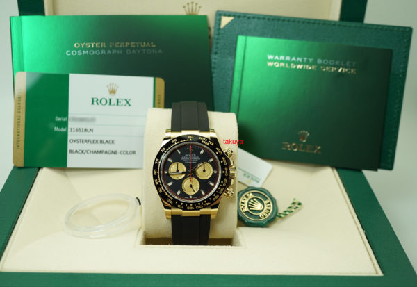 BRAND NEW Rolex 116518LN 18K YG DAYTONA PAUL NEWMAN DIAL CERAMIC BEZEL OYSTERFLEX 2019