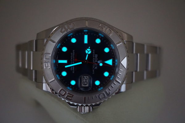 Rolex 116622 YACHTMASTER STEEL PLATINUM BEZEL BLUE DIAL 40MM WARRANTY FULL SET