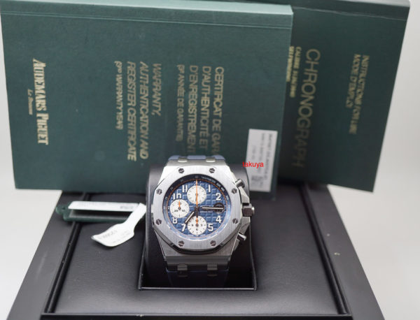 Audemars PIGUET ROYAL OAK OFFSHORE NAVY BLUE DIAL 26470ST 42MM WARRANTY FULL SET