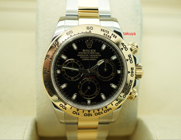 Rolex 116503 DAYTONA TWO TONE YELLOW GOLD SS BLACK DIAL 2019 WARRANTY FULL SET