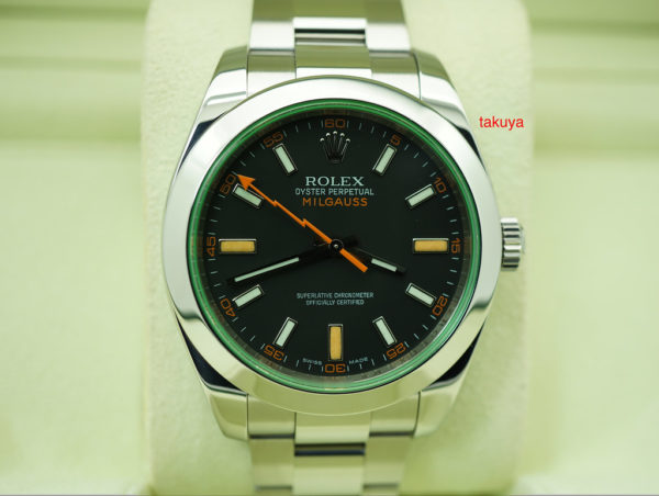 Rolex 116400V MILGAUSS GREEN CRYSTAL BLACK DIAL M SERIAL COMPLETE SET