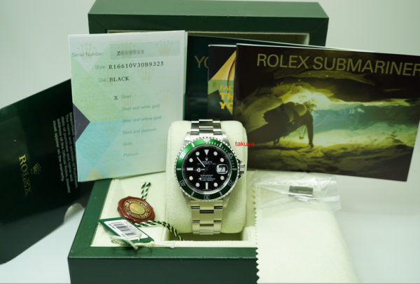Rolex 16610LV SUBMARINER KERMIT GREEN BEZEL 50th ANNIVERSARY Z SERIAL FULL SET