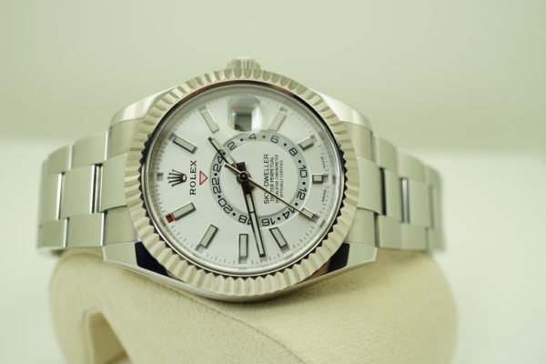 Rolex 326934 SKY-DWELLER STAINLESS STEEL WHITE DIAL WARRANTY COMPLETE SET