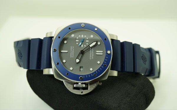 Panerai PAM 959 LUMINOR SUBMERSIBLE GREY DIAL BLUE BEZEL 42MM 2019 WARRANTY FULL SET