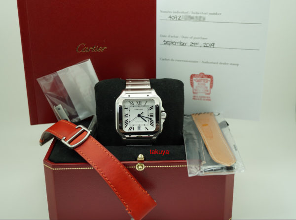 Cartier SANTOS DE CARTIER LARGE MODEL AUTOMATIC STEEL 2019 WARRANTY FULL SET