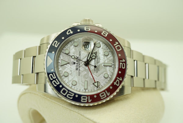 Rolex 126719BLRO 18K WHITE GOLD GMT MASTER II PEPSI BEZEL METEORITE DIAL 2019 FULL SET