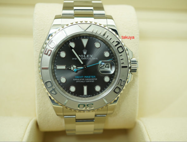 Rolex 116622 YACHTMASTER PLATINUM BEZEL DARK RHODIUM DIAL 40MM WARRANTY FULL SET