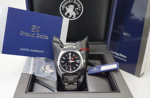 Grand Seiko SPRING DRIVE GMT BLACK DIAL SBGE211 2019 WARRANTY FULL SET