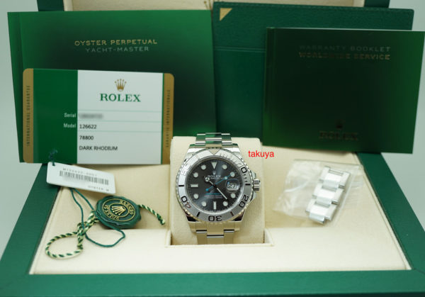 Rolex 126622 YACHTMASTER SS PLATINUM RHODIUM DIAL 40MM 2020 NEW MODEL FULL SET