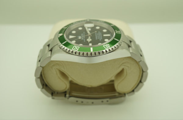 Rolex 16610LV SUBMARINER KERMIT GREEN BEZEL 50TH ANNIVERSARY RSC SERVICED FULL SET