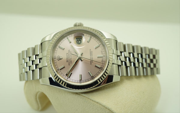 Rolex 116234 DATEJUST 36MM PINK STICKS DIAL JUBILEE RANDOM SERIAL FULL SET