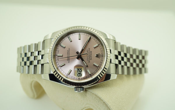 Rolex 116234 DATEJUST 36MM PINK STICKS DIAL JUBILEE RANDOM SERIAL FULL SET