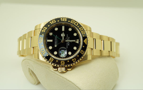 Rolex 116718 18K YELLOW GOLD GMT MASTER II CERAMIC BLACK DIAL 2018 WARRANTY FULL SET