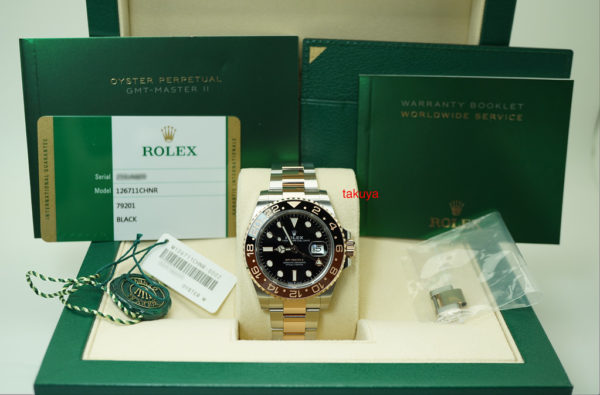 Rolex 126711CHNR GMT MASTER II 18K RG STEEL ROOTBEER 2019 WARRANTY COMPLETE SET