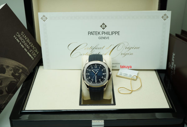 MINT Patek PHILIPPE 5168G AQUANAUT WHITE GOLD BLUE DIAL 42MM 2019 COMPLETE SET