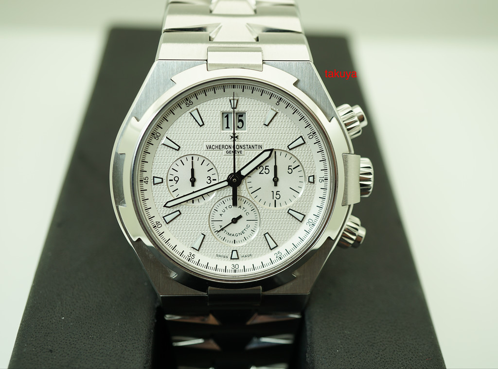 Vacheron CONSTANTIN OVERSEAS CHRONOGRAPH 49150 WHITE DIAL VC SERVICED FULL  SET - Takuya Watches