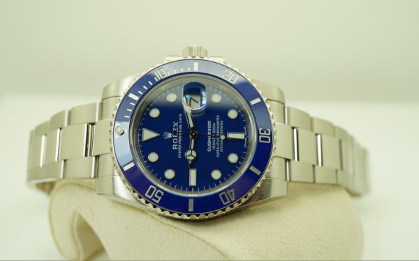 Rolex 116619LB 18K WHITE GOLD SUBMARINER BLUE SMURF 2016 WARRANTY FULL SET