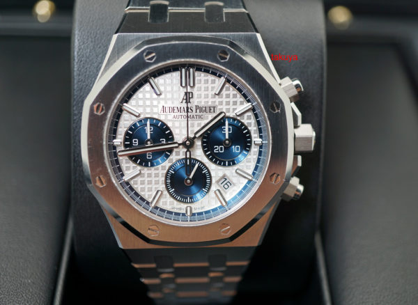 Audemars PIGUET ROYAL OAK CHRONOGRAPH 26315ST BLUE SILVER DIAL 2019 COMPLETE SET
