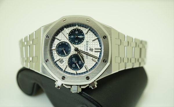Audemars PIGUET ROYAL OAK CHRONOGRAPH 26315ST BLUE SILVER DIAL 2019 COMPLETE SET