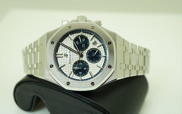 Audemars PIGUET ROYAL OAK CHRONOGRAPH 26315ST BLUE SILVER DIAL 2019 COMPLETE SET