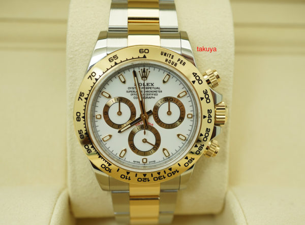 Rolex 116503 DAYTONA TWO TONE YELLOW GOLD SS WHITE DIAL 2019 WARRANTY FULL SET