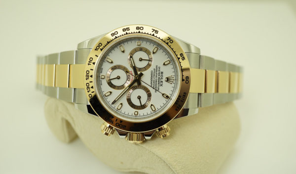 Rolex 116503 DAYTONA TWO TONE YELLOW GOLD SS WHITE DIAL 2019 WARRANTY FULL SET