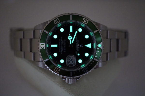 Rolex 16610LV GREEN SUBMARINER 50th ANNIVERSARY M SERIAL BOXES PAPERS